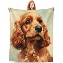 Tapestry cute blanket for cocker spaniel 75x100 juoda