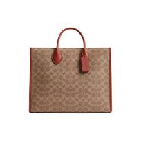 COACH handbag Ace 35 classic presbyopia print, coated canvas and calfskin, Tote bag, shopping bag, shoulder crossbody handbag, large size, women's geltona