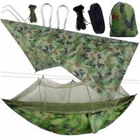Hamak Turystyczny Moskitierą Tarp Survival Bushcraf Biwak Camping Lekki 3W1