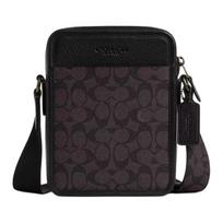COACH Sullivan 10 monogramos odinė rankinė per petį Mini vyriška riešuto spalvos ruda