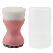 Mini Manual Facial Cleansing Brush Silicone Massage Face Brush Soft Bristles Double-Sided Handheld Cleaning Device Pore Cleaner rožinė
