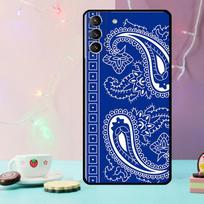 Blue Bandana Phone Case For Samsung Galaxy S24 S25 Ultra S21 S22 S23 Ultra S9 S10 S20 Plus S25 FE Cover For Galaxy S9