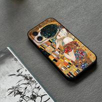 The Kiss Gustav Klimt Phone Case For IPhone 1716 15 14 13 Pro Max 11 12 Mini X Xs XR Black Silicone Cover iPhone16plus