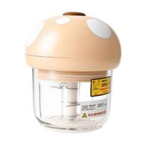 Electric Garlic Chopper Mini Food Processor for Mincing Garlic Meat Quiet Mushroom Shape Compact Kitchen Gadget for Home Cooking šviesios kavos spalvos