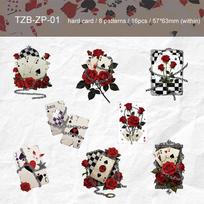 JIANWU Card Series Vintage Flower Playing Cards Landscape Material Collage Scrapbooking Sticker Creative DIY Journal Stationery