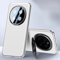 Case for Honor Magic7Pro, Vegan Leather with Metal Lens Mount balta