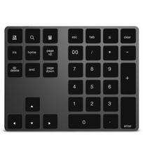 Tastiera numerica Wireless in alluminio 34 tasti tastiera BT Tastiera juoda