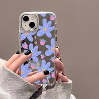 Flower Mirror Phone Case For iPhone 15 Pro Max Case iPhone 11 12 13 14 Pro Max XR XS X Shockproof Bumper Soft Cover Fundas Cases For iPhone 15