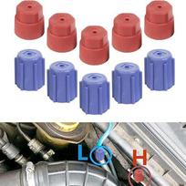 10PCS/Set R134a 13mm & 16mm Conditioning Service AC System Charging Port Caps, Automobile Conditioning Caps Fit For Most R134A AC System Vehicles One Size mėlyna