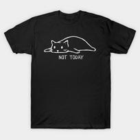 Men Black Print T-shirt Not Today No-Cut Transfer Paper Print Cotton Tshirt S juoda