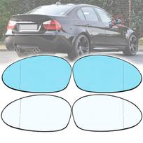For BMW E90 E91 E87 E88 2004-2009 E46 Left + Right Side Heated Mirror Wing Blue White Rear View Mirror Rearview Wide Angle Auto Blue L