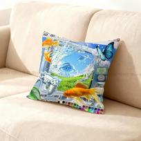 Frutiger Aero Aqua Nostalgia Pillow Case Cushion Cover Home Decor Birthday Gift Pillowcover 12x12Inch