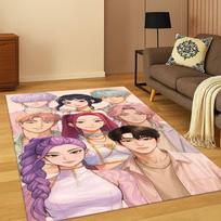 Kpop Demon Hunters Rumi Mira Zoey Music Cartoon Carpet Rug for Bedroom Living Room Sofa Home Decor,Non-slip Floor Mat Gift 40x60cm