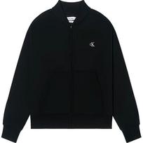 CALVIN KLEIN Embroidered Logo Baseball Collar Solid Loose Long Sleeve Zip Sweatshirt Men Black 81JP239-002 M