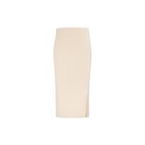 Calvin Klein Solid Color Slit Knit Maxi Dress Women Beige J221128-ACI XS