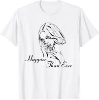Official Billie Eilish Happier Than Ever White T-Shirt S
