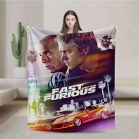 1pc Fast & Furious Flannel Blanket, 2D Printed Throw Blanket, All Season Holiday Gift, Soft Warm Fleece Blanket for Bedroom Livi 75x90cm