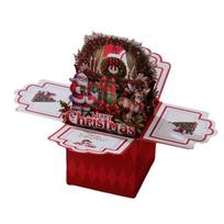 Creative 3D Pop Up Christmas Greeting Cards with Envelope Santa Claus Xmas Gift Cards Surprised Holiday Cards Invitations