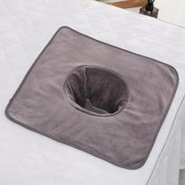 HOT 1PC 35*35cm Velvet Thickened Beauty SPA Massage Table Planking Face Towel with Face Berath Hole SPA Massage Bedspread Towel pilka spalva