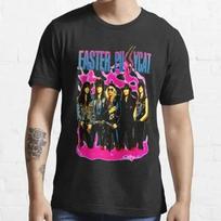 Faster Pussycat Band Music Gifft Funny Black Unise All Size T Shirt S įvairiaspalvis