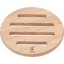 Fuji Boeki Trivet Vertical 17Horizontal 17Height 1.2cm Natural Round Circular Wooden Pot Mat Bonheur 96034