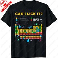 Can I Lick It Periodic Table Funny Science Teacher Student TShirt Unisex Women Cotton Tee Casual Fashion Harajuku Short Sleeve Gift S