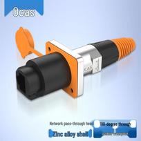 AUCAS Industrial Waterproof RJ45 180° Network Coupler