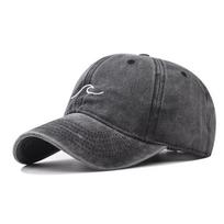 Hop Hats For Women Men Snapback Hats Wave Ripple Embroidery Baseball Cap Solid Color Color Washed Cotton Dad Hats Minimalist Vintage Hip Adjustable