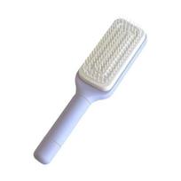 Large Massage Comb One-Key Self Handle Anti-static Brush with Long Cleaning Hair Scalp Massage Hair violetinė