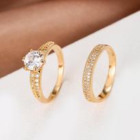 Light Luxury Fashion Couple Rings Women Zircon Hollow Out Design Classic Engagement Wedding Band For Her And Him no. 5