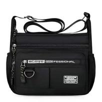 Crossbody Shoulder Messenger Bag Multi Pockets Storage Bag Vintage Men Satchel Bag  Business pilka spalva