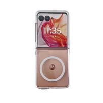 Transparent Magnetic Phone Case for Motorola Razr 60 Pro 50 Ultra Mooto Razr 60 50 Wireless Charging Hinge Protective Cover Motorola Razr 50 Ultra