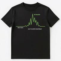 Slot Player Retrigger Heartbeat Spikes Casino Gaming Unisex T-Shirt S įvairiaspalvis