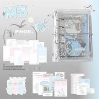 Stationery Hand Ledger M5 Pocket Binder Notebook Mini Twill Loose-leaf Notebook Binder Diary Hand Account Book School mėlyna
