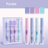 4pcs Heartbeat Color Highlighter Pens Set Lipstick Shape Brush Tip Marker for Drawing Painting School A7718