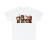 Coffee Skull T-Shirt - Caffeine Lover's Skull Graphic Tee - Unisex Sizes S įvairiaspalvis