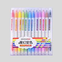 Kawai Stationery Magic Changing DIY Painting Pen Double Headed 12 Color Set Fluorescent Painted Pen Hand Account Lovely Supplies