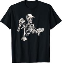 Skeleton Truck Driver T-Shirt Funny Big Trucking Trucker Retro Style Graphic Tee S įvairiaspalvis