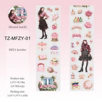 JIANWU 50mm*200cm Magic Promise Series Vintage Flower Character Landscape Material Collage PET Tape Creative Journal Stationery