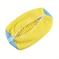 New 1PC Durable Shoe Washing Machine Bag for All Shoe Types-Yellow with Blue Zipper Oval Protective Laundry Bag with Rich Fluff geltona