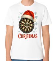 Darts Santa Hat Unisex T-Shirt Merry Xmas Men Ladies Top Christmas Tee S įvairiaspalvis