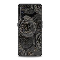 Gothic Style Black Lip Case For Realme 12 11 10 9 8 5G 7 6 GT5 GT3 GT2 Pro Plus C21 C11 C25 C35 For Realme GT Neo 2 3 3T 5 Cover For Realme 6