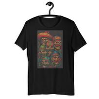 Mexican Sugar Skull Gang Sombrero Day of Dead T-Shirt Graphic Design S įvairiaspalvis