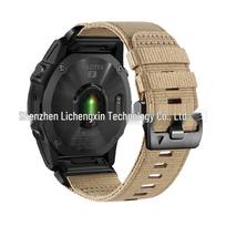 Compatible Garmin Nylon Quick Release Watch Strap for Tactix 7 Pro & Fenix 8 26mm chaki