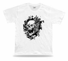 Tshirt Tee Shirt Birthday Gift Idea Screaming Skull Stake Retro Emblam Scary S įvairiaspalvis