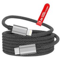 Kabel Zasilający Usb-C Do Lightning 27W 1M, Szybkie Ładowanie Pd, Trwały I Elastyczny Przewód Kompatybilny Z Iphone I Ipad, Alogy Magicharge™ - Czarny