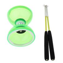 Juggling Toys Triple Bearing Diabolo 12cm with Handsticks & String Green
