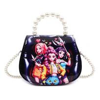 Vaikų maža piniginė Kpop stiliaus monetų dėklas Anime įkvėptas dizainas Perlinė rankenėlė Per petį nešiojama rankinė vaikams One Size karšta rožinė spalva