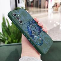 Blue Dragon Phone Case For Samsung Galaxy A56 A36 A26 A55 A35 A25 A15 A05 A05S A54 A34 A24 A14 A04 A04S A04E 4G 5G Cover Samsung A26 tamsiai žalia spalva