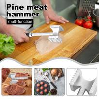 Aluminum Alloy Multifunctional Square Double-Sided Meat Tenderizer Hammer with Ergonomic Handle for Kitchen Use One Size sidabras